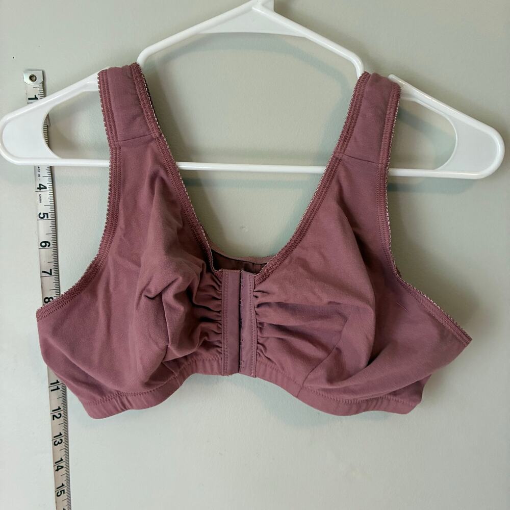 Leading Lady Bra Womens 38 C/D/DD Front Close Cotton Wirefree Mauve Never Worn